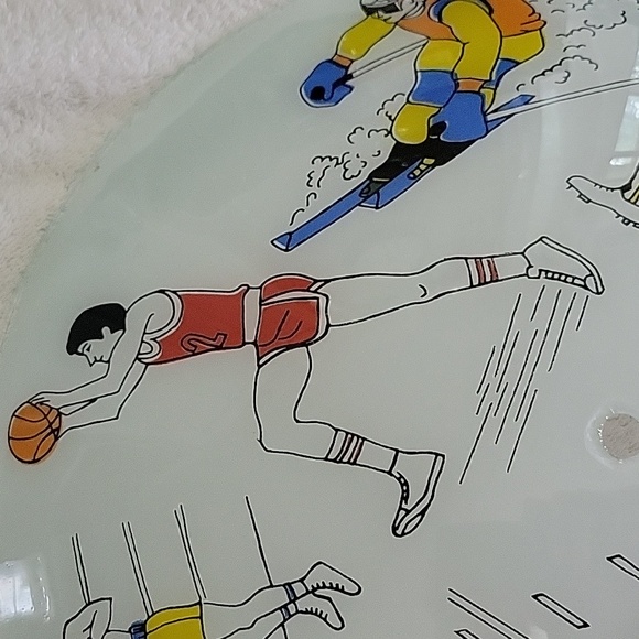 Vintage Sports Themed 15" Glass Ceiling Light Shade. Great Condition - Picture 6 of 16